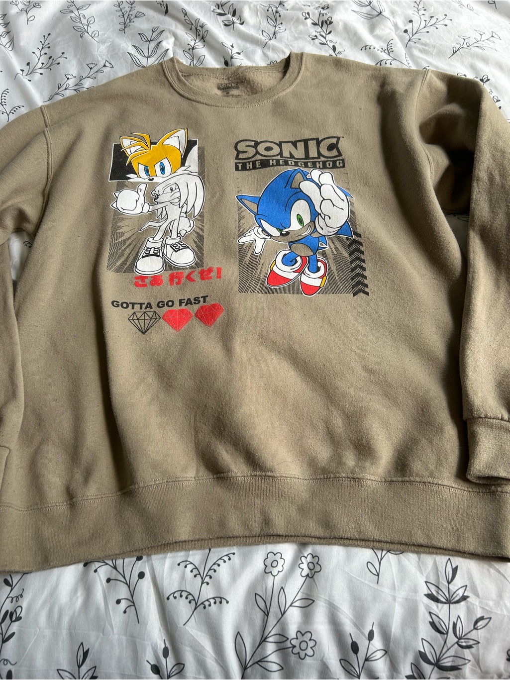 Sonic The Hedgehog Graphic Crewneck Sweatshirt - Khaki